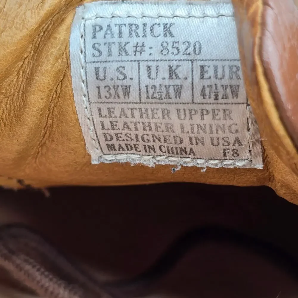 Dr Comfort Patrick Boat Shoes Mens 13 Extra Wide Brown Leather 3-Eye Orthotic